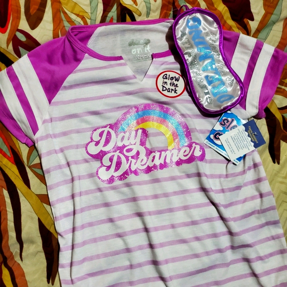 Nightgown with sleep mask